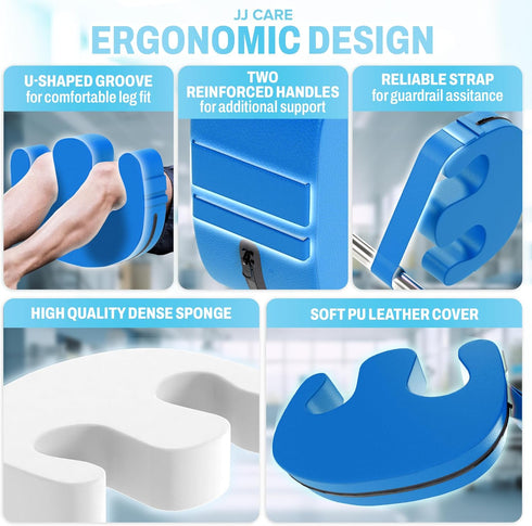 JJ CARE Patient Positioning Pillow with Handles U-Shaped Turning Support Cushion for Bedridden Care, Waterproof Cover