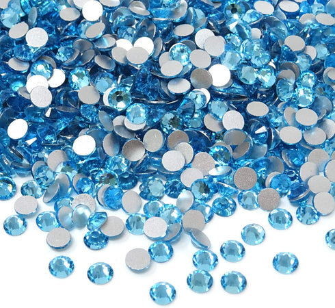 Honbay 1440PCS 5mm ss20 Light Blue Sparkly Round Flatback Rhinestones Crystals, Non-Self-Adhesive