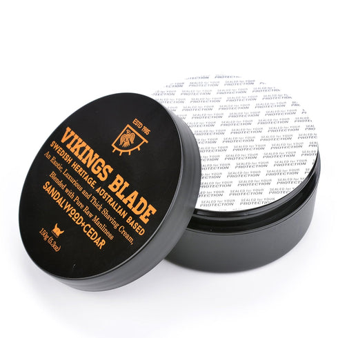 VIKINGS BLADE Luxury Shaving Cream - Sandalwood & Western Red Cedar, Silky Buttery Smooth Foaming Cream
