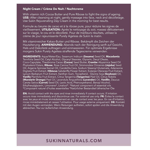 Sukin Purely Ageless Restorative Night Cream, 4.06 fl oz