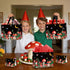 Mushroom Gift Bag with Wrapping Paper and Card, Black Mushroom Birthday Party Bags with Butterfly and Starry Night