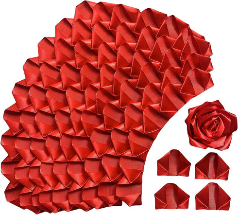 LatinaFlorista 500 Satin Ribbon Petals Pcs Half Finished Floral Accessories Easy to Assemble for Bridal Bouquet Making