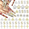 RODAKY 46PCS Dollar Nail Charms - Gold 3D Crown Nail Jewelry with Crystal Rhinestone for Luxury Nail Decoration
