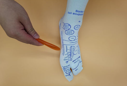 Broman Reflexology Socks with Acupressure Pen and Gua Sha End, Foot Pain Relief Remedy, Men's Size