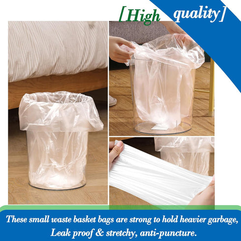 Hommaly 8 Gallon Medium Clear Trash Bags, 86 pcs, Strong Garbage Bags for Office, Fit 7-8 Gallon Waste Basket