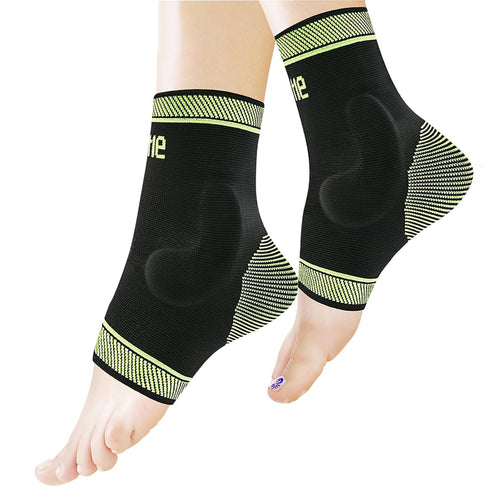Adjustable Foot Socks - Ankle Brace Compression Support Sleeve with Silicone Gel for Joint Pain Recovery (Black-Large)