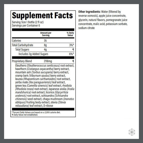 Isagenix E+ Liquid Energy Shot with Plant-Based Caffeine & Adaptogenic Botanical Blend - Apple Pomegranate - 2 Oz (6