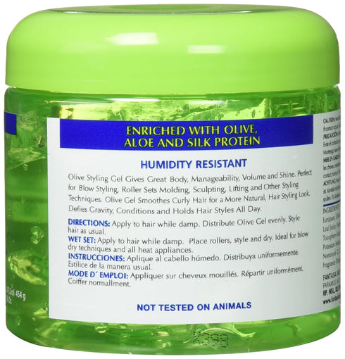 Ic Hair Polisher Olive Styling Gel With Sparkle Lites, 16 Oz