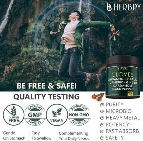 7in1 Clove Supplement - 100 Caps Rich in Vitamins & Minerals for Digestive, Immune, Bone & Heart Health
