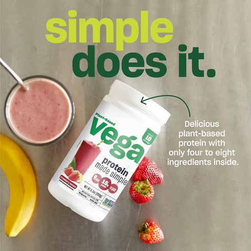 Vega Protein Made Simple, Dark Chocolate, Stevia Free Vegan Protein Powder, 36.3oz (2 lbs 4.3 oz)