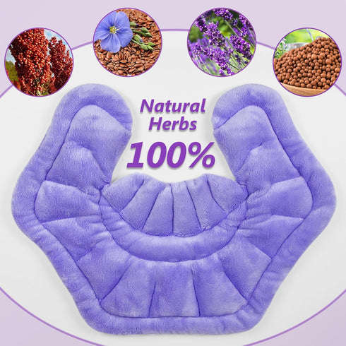 Microwave Heating Pad for Neck, Shoulders, and Back Pain Relief - Moist Heat, Weighted Microwavable Neck Wrap, Purple