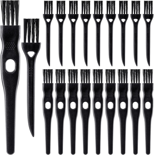 PAGOW 24 Pcs Electric Razor Cleaning Brush, Shaver Razor Clipper Cleaner Brush with Nylon Bristles, 2 Sizes (Black)