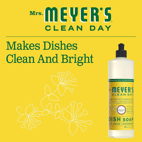 Set, 3 Mrs. MEYER'S Kitchen Dish Soap, Hand Soap, and Multi-Surface Cleaner, CT (Honeysuckle)