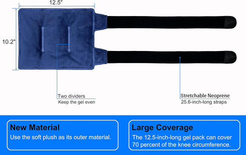 Koo-Care Knee Ice Pack for Injuries, Reusable Large Gel Wrap for Pain Relief, Swelling, and Post-Surgery Recovery
