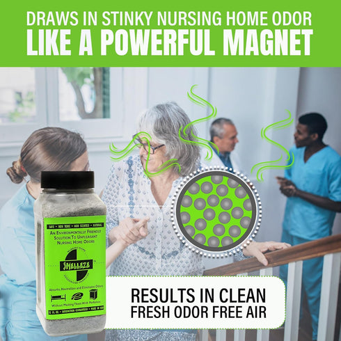 SMELLEZE Natural Elderly Odor Eliminator & Nursing Home Deodorizer - Works for Old Age, Sick, Urine, Feces Smell