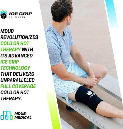 Hot & Cold Therapy Ice Sleeve (Large) - Reusable Gel Pack for Recovery & Pain Relief for Knee, Calf, Elbow, Ankle, Arm,
