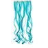 SWACC 7 Pcs Full Head Party Highlights Clip-On Hair Extensions, 20-Inch Curly, Teal Blue