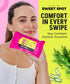 TASTE THE SWEET SPOT 10ct SWEET SPOT Flushable Feminine Wipes for Odor Control, pH Balance - Paraben-Free & Vegan