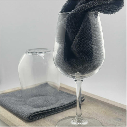 Microfiber Cleaning Cloth - Cleaning Rag for Kitchen and Cars (24, Gray)