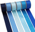 Double Face Blue Satin Ribbon, 1" x 5 Yard Each, 6 Colors for Gift Wrapping, Wedding, Baby Shower, Total 30 Yards