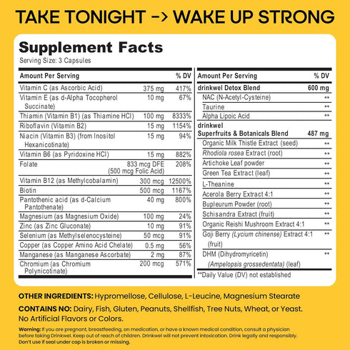 Better Mornings by drinkwel - Premium Multivitamin Supplement - 30 Count - Liver Cleanse, Immune Support, Milk Thistle,