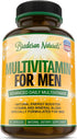 Men's Multivitamin Supplement for Energy, Focus, Performance, Vitamins A, C, D, E & B12, 60 Capsules Made in USA