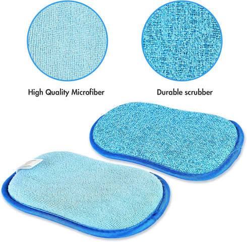 6 Pack Multi-Purpose Scrub Sponges for Kitchen 6 Colors, Non-Scratch Microfiber Sponge with Heavy Duty Scouring Power, Effortless Cleaning of Dishes, Pots and Pans by Tidy Monster