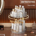 YCIA&DONE 360 Rotating Makeup Organizer - High Capacity 2 Tiers Cosmetic Skincare Perfume Organizer (Clear White)