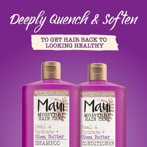 Maui Moisture Heal & Hydrate + Shea Butter Conditioner, 13 fl. oz, for Dry, Damaged Curls with Macadamia & Coconut Oils