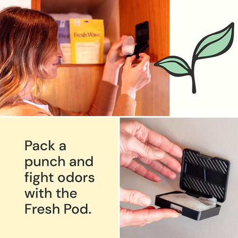 Fresh Wave Odor Removing Fresh Pod - 2 Refillable Pods & Packs, Natural Plant-Based Odor Eliminator