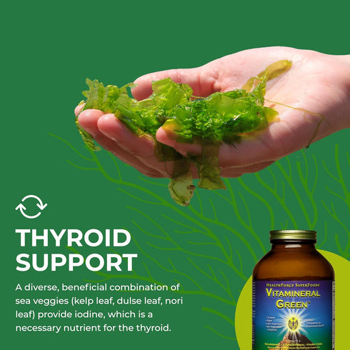 HealthForce SuperFoods Vitamineral Green, Mineral Supplement for Immune & Thyroid Support, Gluten-Free & Vegan