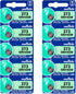 Murata 373 Battery SR916SW 1.55V Silver Oxide Watch Button Cell (10 Batteries)