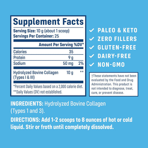 NativePath Collagen Peptides, Hydrolyzed Type 1 & 3 Collagen Powder, 8.8 oz, for Skin, Hair, Nails