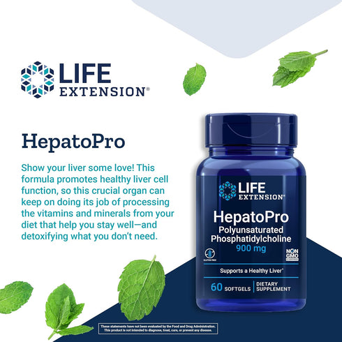 Life Extension HepatoPro Polyunsaturated Phosphatidylcholine - 60 Softgels for Liver Health Support