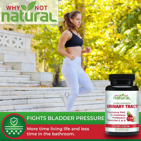 Why Not Natural 5-in-1 UTI Pills with D Mannose, Cranberry PAC Extract, Probiotics, Vitamin C & D - Urinary Health