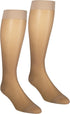 Truform Sheer Compression Stockings, 15-20 mmHg, Women's Knee High Length, Open Toe, 20 Denier, Beige, 2X-Large