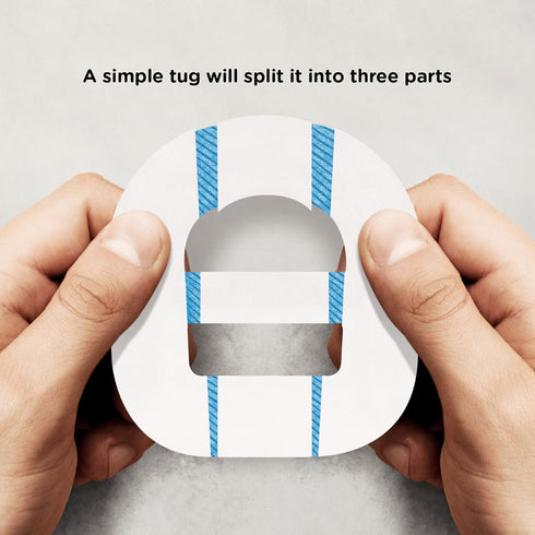 SIMPATCH Omnipod Adhesive Patch with Strap (25-Pack) - Waterproof CGM Tape (Blue)