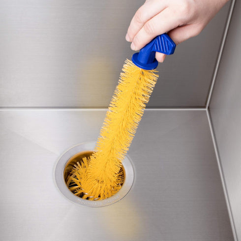 Universal Garbage Disposal Brush, 11-Inches, Sturdy Grip Handle, Yellow