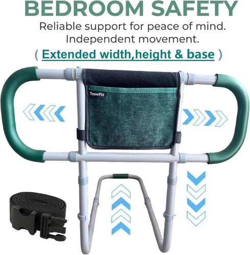TerseFit 350lbs Extended Bed Cane for Seniors Bed Assist Rails; Safety Bed Rails for Elderly Adults; Bedside Stand