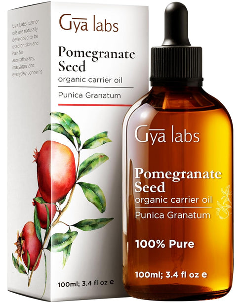 Set Set 2x3.4 oz Gya Labs Moringa Oil for Skin & Pomegranate Seed Oil for Skin - Aromatherapy Grade Essential Oils - fl