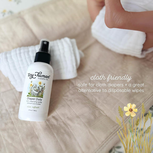 Diaper Duty Diaper Area Wash - 4oz (2 Pack), Gentle Cleansing Spray for Cloth Diapers, Orange Blossom & Aloe