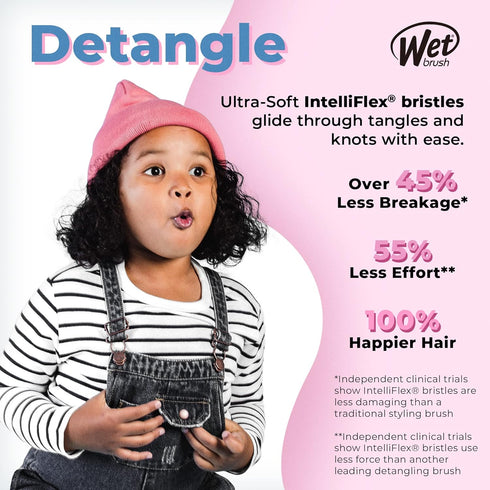 Wet Brush Kids Detangler Hair Brushes - Stars, Midi Detangling Brush with Ultra-Soft IntelliFlex Bristles for All Hair