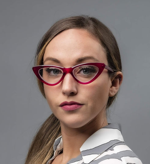 Yogo Vision Reading Glasses for Women - Cateye Eyeglasses with Light Spring Hinge Frame