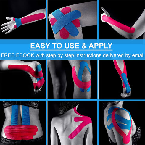 Kinesiology Tape Extra Wide 4" x 16.4' Roll, Supports Athletic Performance, Easy to Apply, Latex-Free, Waterproof