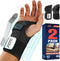 FEATOL 2 Pack Carpal Tunnel Wrist Brace with Adjustable Splint, Daytime Support for Women Men, Pain Relief for Typing