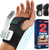 FEATOL 2 Pack Carpal Tunnel Wrist Brace with Adjustable Splint, Daytime Support for Women Men, Pain Relief for Typing