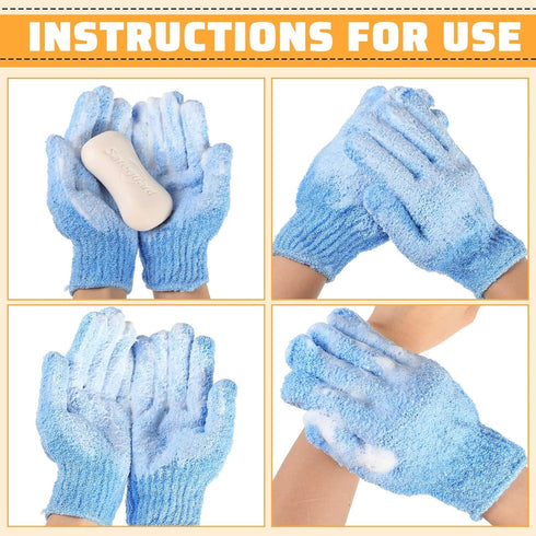 Moukeren 20 Pcs Exfoliating Bath Gloves, 9 Colors Double Sided Shower Scrub Bathing Accessories for Women Men Spa