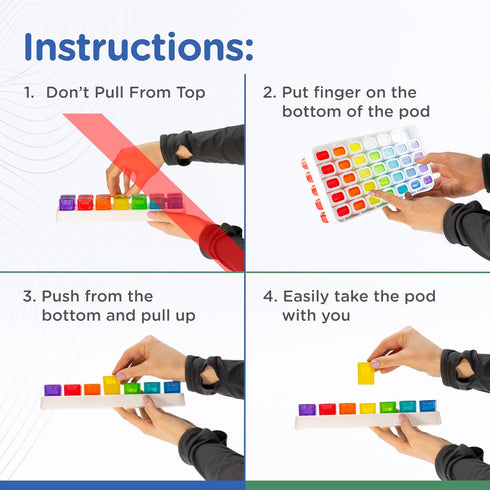 Monthly Pill Organizer - 31 Day Pop Out Pill Pods for Vitamins, Supplements & Medications - Rainbow