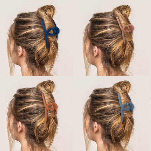 Whaline Hair Claw Clip, 6 Color Hair Jaw Clamp Clips, 4.3 Inch Nonslip Strong Hold Matte Butterfly Clip
