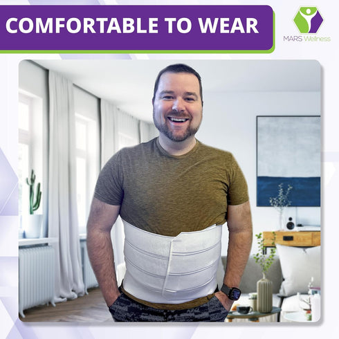 MARS WELLNESS Premium Plus Size Bariatric Abdominal Binder, 12" 4 Section/Panel, XL, Up to 45"